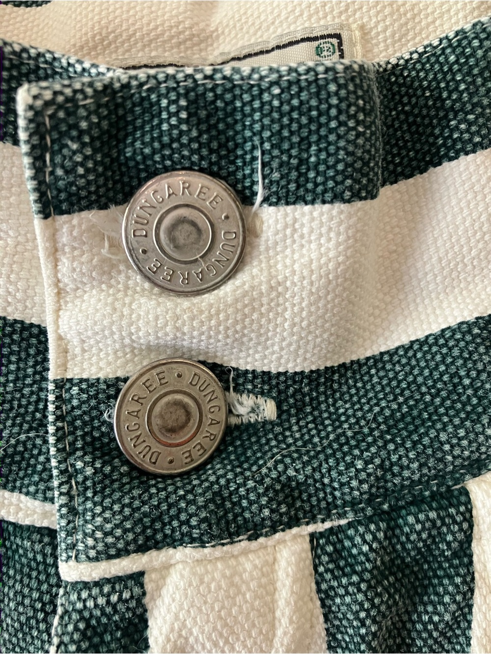 VINTAGE Striped High Waisted Denim Shorts - Picture 5 of 6